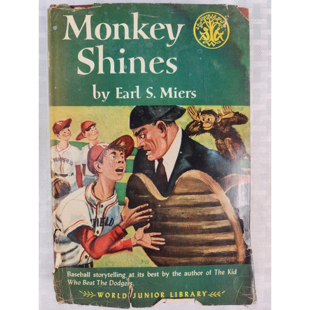 1952 Monkey Shines Earl Miers Hardcover Baseball Book Catcher Diamond Home Plate